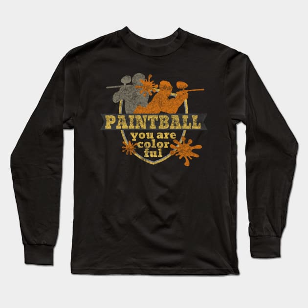 Paintball Airsoft Softgun Airgun Mask Gift Long Sleeve T-Shirt by DHdesignerPublic